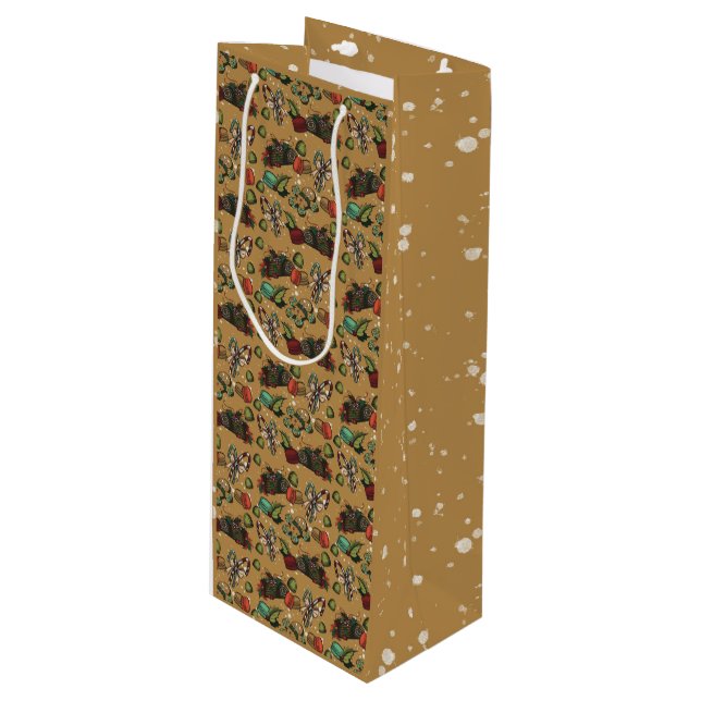 Holiday Sweets- Coco (Color) Wine Bag (Front Angled)