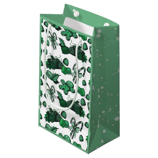 Holiday Sweets- Mint (Solid) Small Gift Bag (Front Angled)
