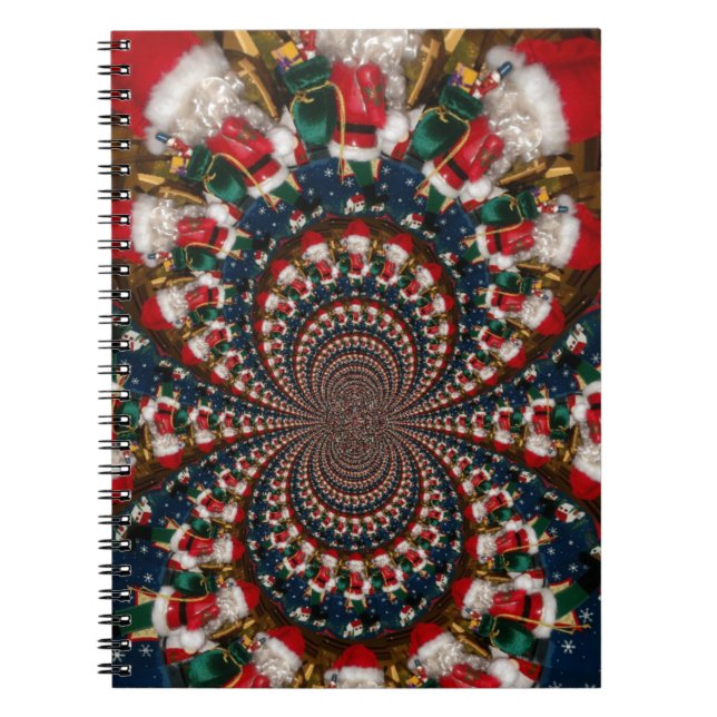 Holiday Swirls: Retro Christmas Art Stationery Set Notebook (Front)