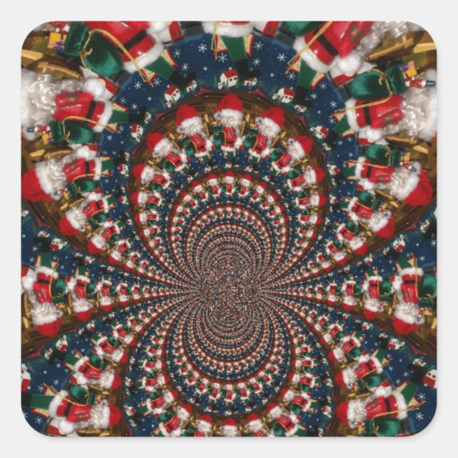 Holiday Swirls: Retro Christmas Art Stationery Set Square Sticker (Front)