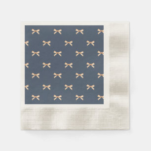 Holiday Table Decor    Gold Bow dark blue Napkin