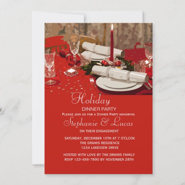 Holiday Table Dinner Party Invitation (Front)