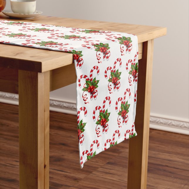 Holiday Table Runner-Candy Cane Long Table Runner (In Situ)