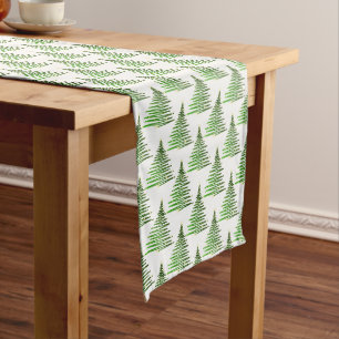 Holiday Table Runner-Christmas Trees Long Table Runner