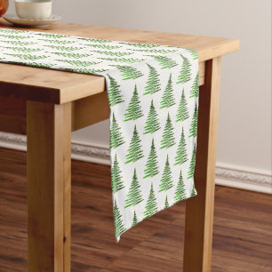 Holiday Table Runner-Christmas Trees Short Table Runner