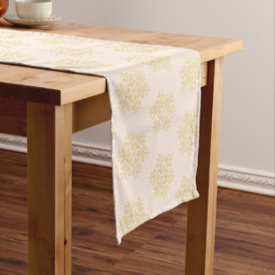 Holiday Table Runner-Gold Snowflakes Medium Table Runner