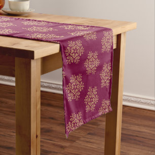 Holiday Table Runner-Gold Snowflakes Medium Table Runner