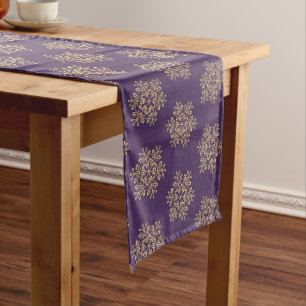 Holiday Table Runner-Gold Snowflakes Medium Table Runner