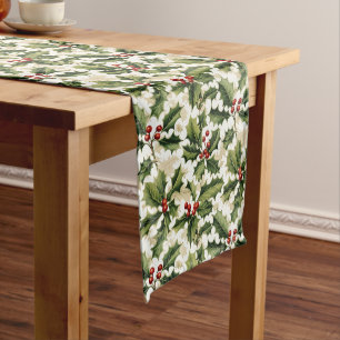 Holiday Table Runner-Holly    Medium Table Runner