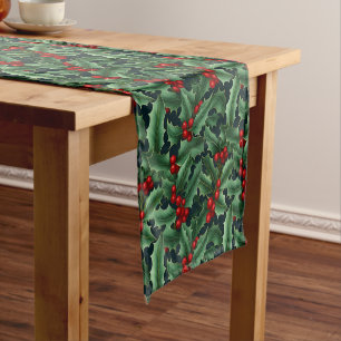 Holiday Table Runner-Holly    Short Table Runner