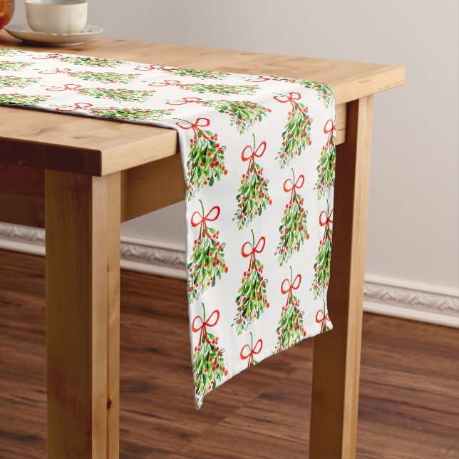 Holiday Table Runner-Mistletoe Medium Table Runner (In Situ)