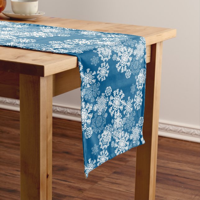 Holiday Table Runner-Snowflakes Long Table Runner (In Situ)