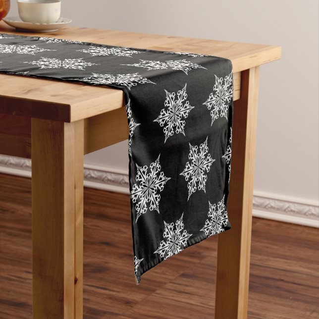 Holiday Table Runner-Snowflakes Long Table Runner (In Situ)