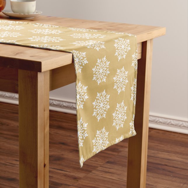 Holiday Table Runner-Snowflakes Medium Table Runner (In Situ)