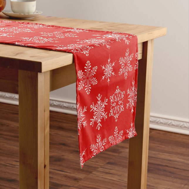 Holiday Table Runner-Snowflakes Short Table Runner (In Situ)