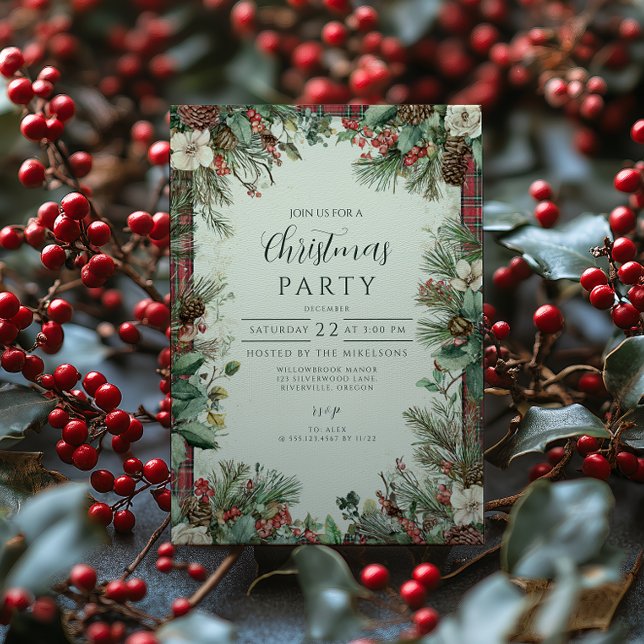 Holiday Tartan Christmas Invitation (Creator Uploaded)