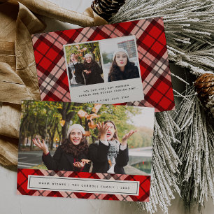 Holiday Tartan Christmas Photo Card