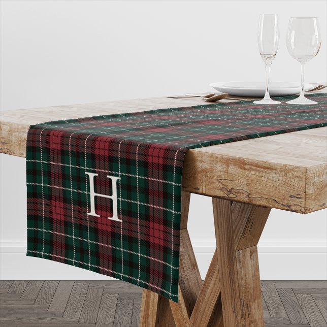 Holiday Tartan Monogram Table Runner (Creator Uploaded)