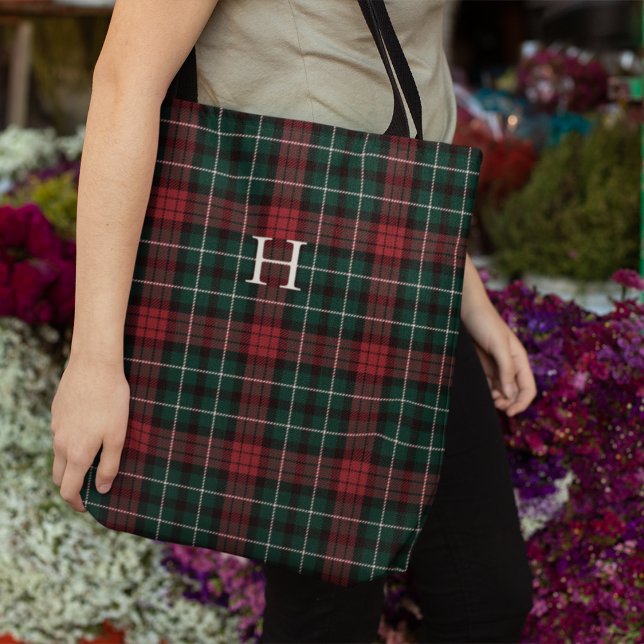 Holiday Tartan Monogram Tote Bag (Creator Uploaded)