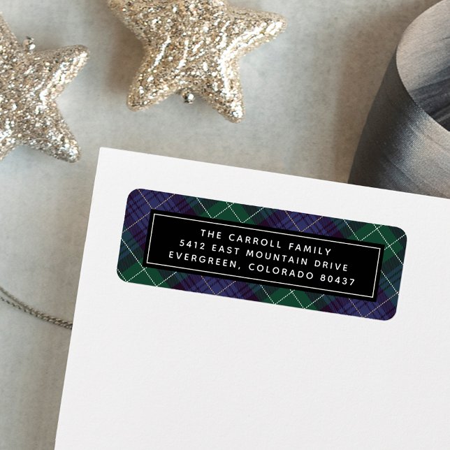 Holiday Tartan Return Address Label (Creator Uploaded)