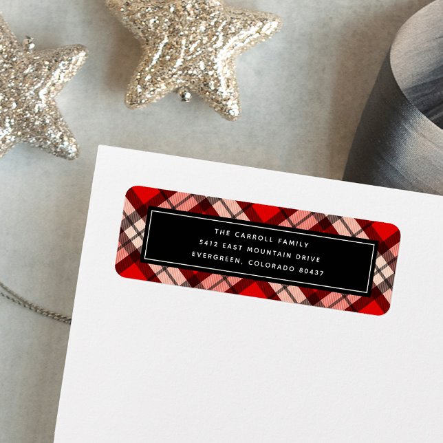 Holiday Tartan Return Address Label (Creator Uploaded)