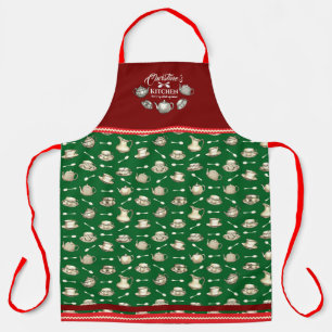 Holiday tea cup apron