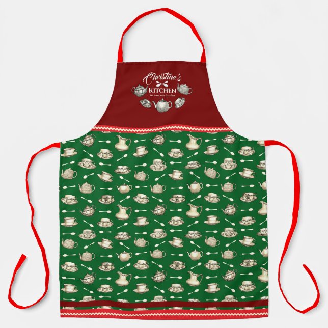Holiday tea cup apron (Front)