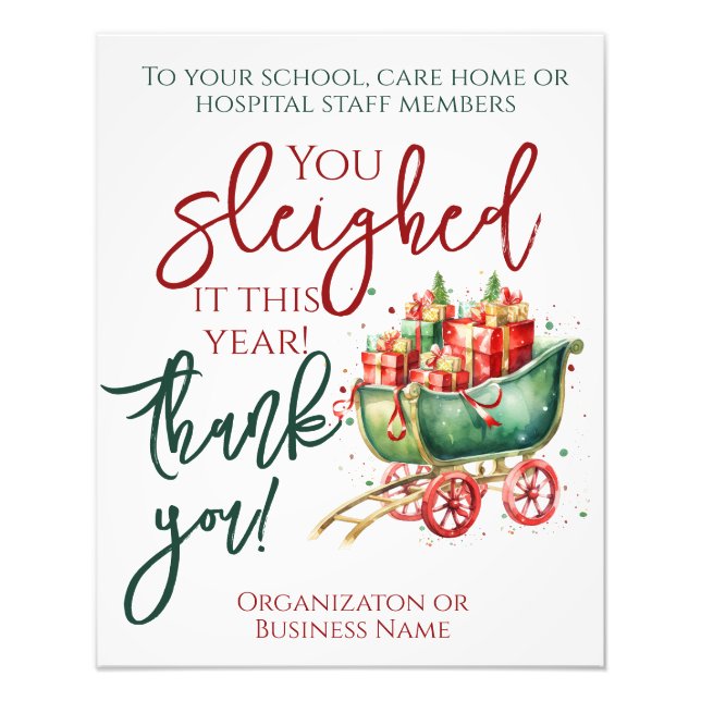 Holiday Thank You Company Team Poster (Front)