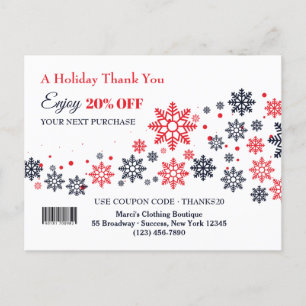 Holiday Thank You for your Patronage Card/Postcard Announcement Postcard