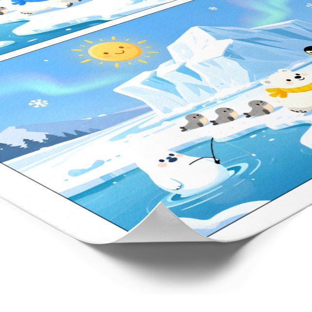 Holiday Theme Spot the Difference Kids Activity  Poster (Corner)