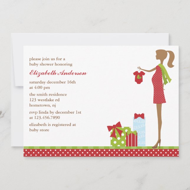 Holiday Themed Boy Baby Shower Invitation (Front)
