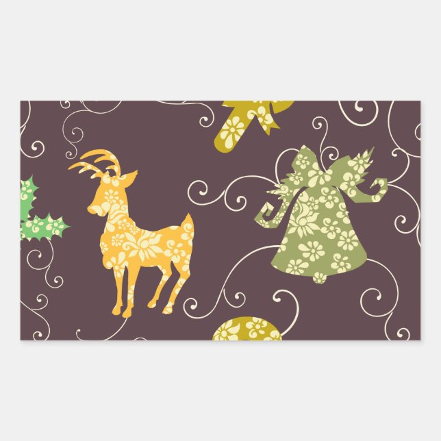 holiday things rectangular sticker (Front)