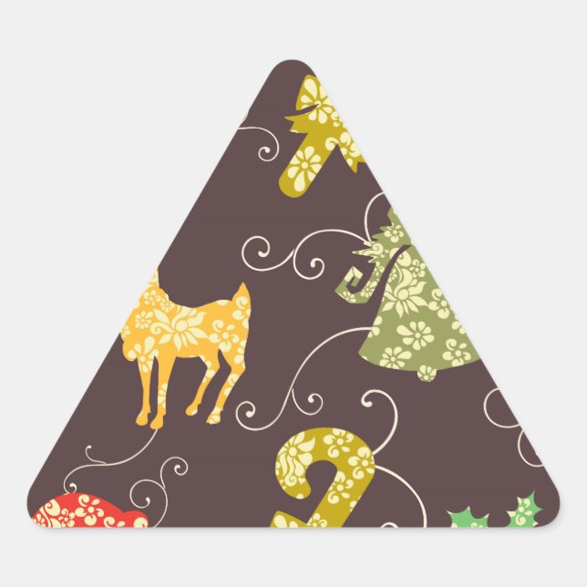 holiday things triangle sticker (Front)