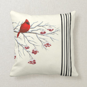 Holiday Throw Pillow-Cardinal Cushion