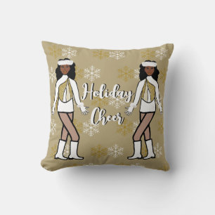 Holiday Throw Pillow Gold / White # 1
