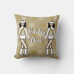 Holiday Throw Pillow Gold / White #2