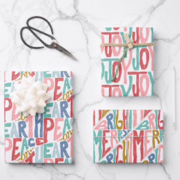 Holiday Tidings in White Wrapping Paper Sheet
