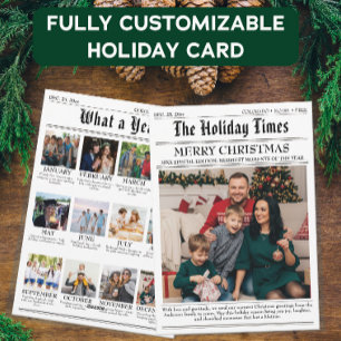 Holiday Times Family Christmas Photo Newsletter Card