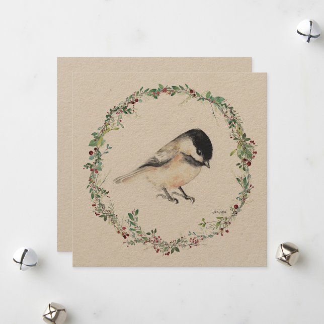 Holiday Tiny Chickadee Watercolor Painting (Holiday Tiny Chickadee Watercolor Painting from Jenn's Emporium. )