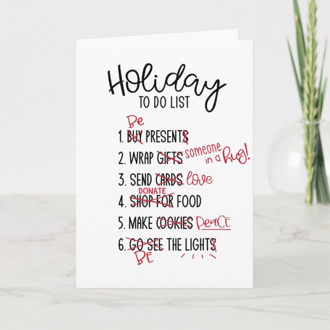 Holiday to do list Christmas Card (Front)