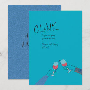 Holiday Toast Card – “Clink” Wine Glass Cheers