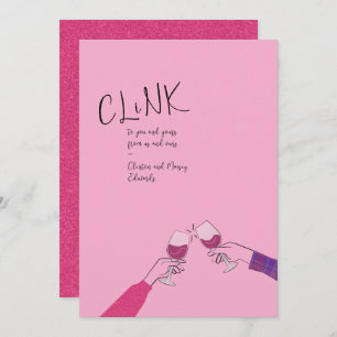 Holiday Toast Card – “Clink” Wine Glass Cheers