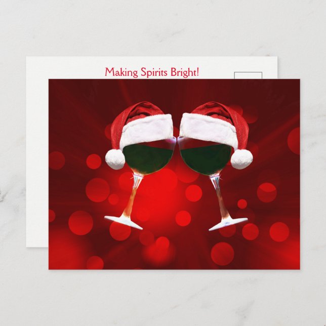 Holiday Toasting Funny Wine  Postcard (Front/Back)