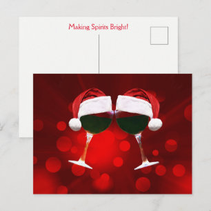 Holiday Toasting Funny Wine  Postcard