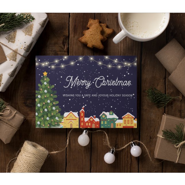 Holiday Town Scene 1 Photo Christmas Card (Creator Uploaded)