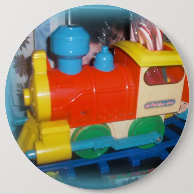 Holiday Train Round Button Pin (Front)