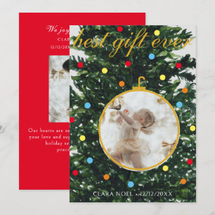 Holiday Tree and Ornament Birth Announcement