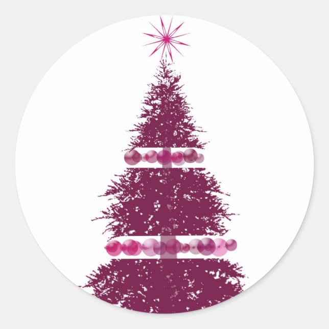 Holiday Tree Christmas Greeting Cards Stickers (Front)