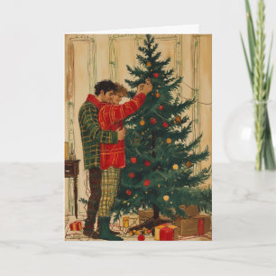 Holiday Tree Decorating Embrace Card