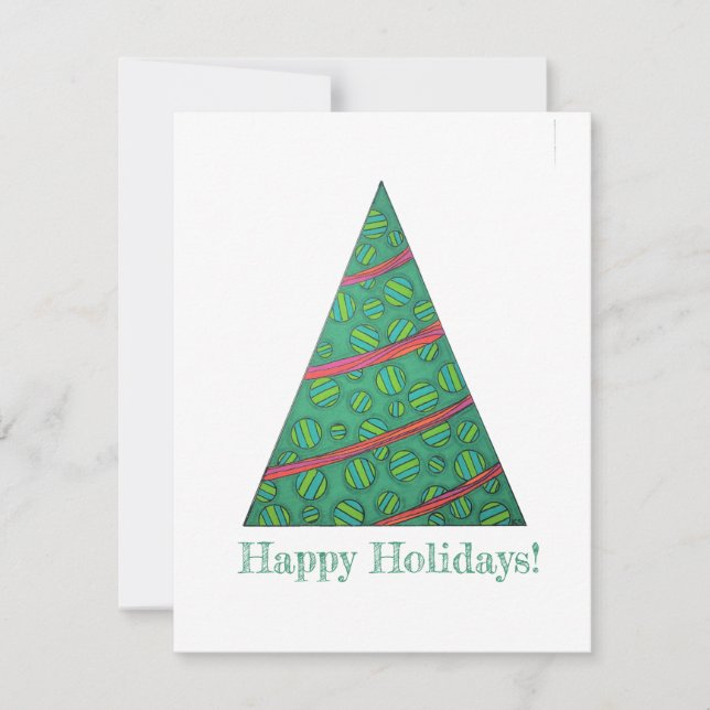 Holiday Tree Flat Note Card (Front)